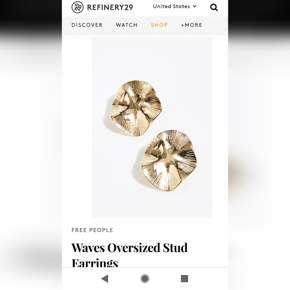 Free People Waves Oversized Stud Earrings in Silver - Picture 5 of 5